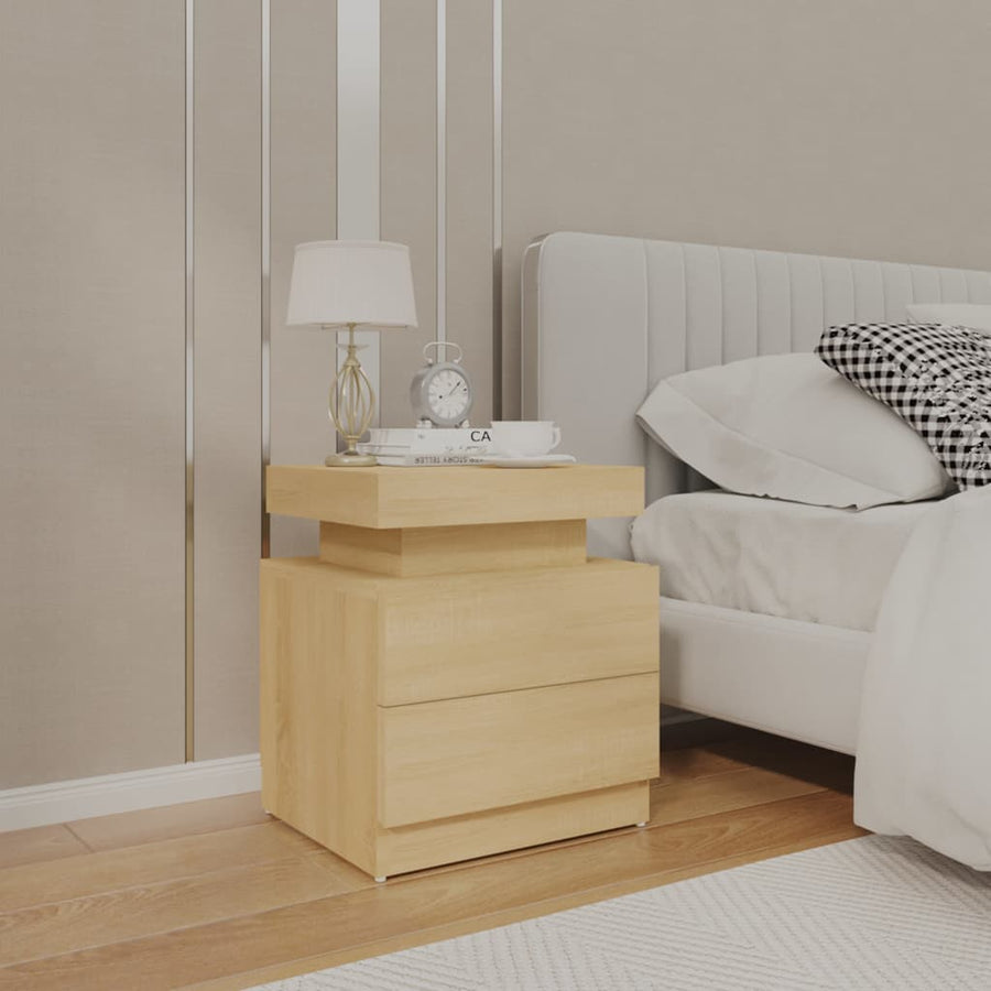 Nachtkastje 45X35X52 Cm Spaanplaat Kleurig Sonoma eiken