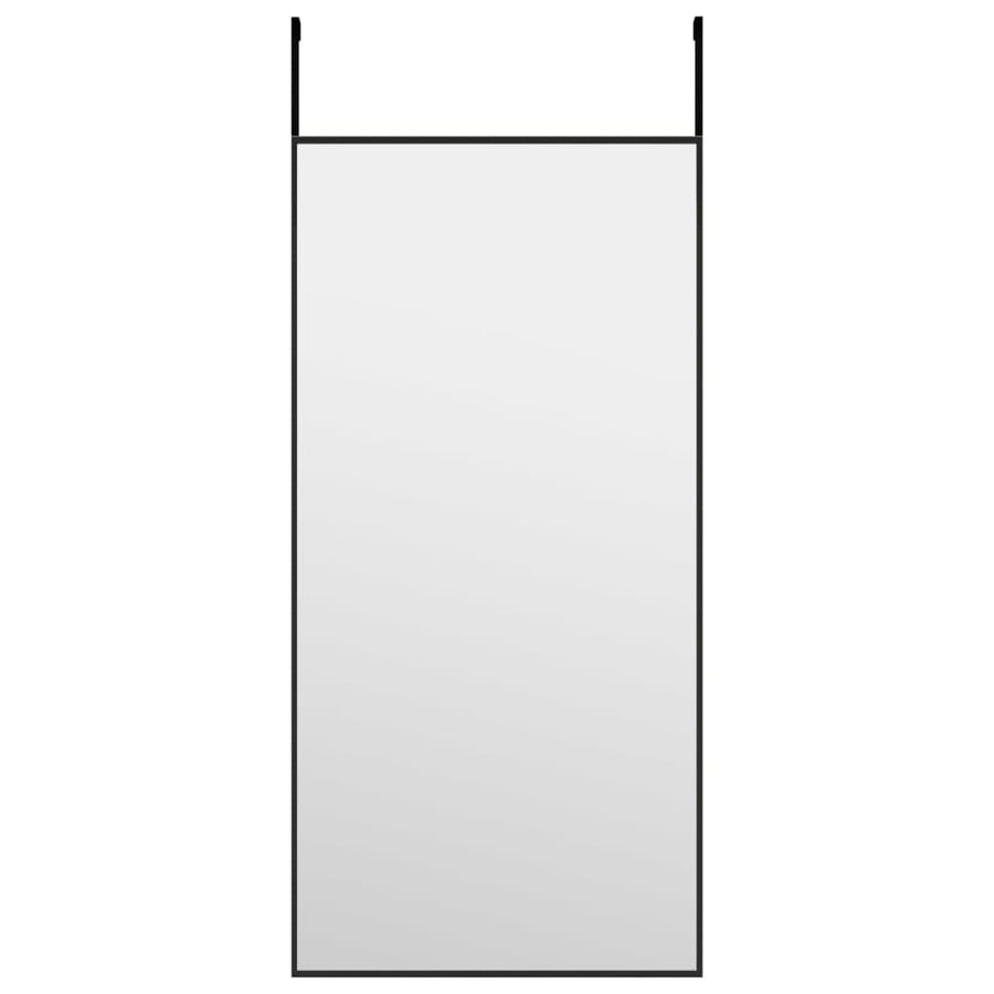Deurspiegel 30x60 cm glas en aluminium zwart 30 x 60 cm Zwart