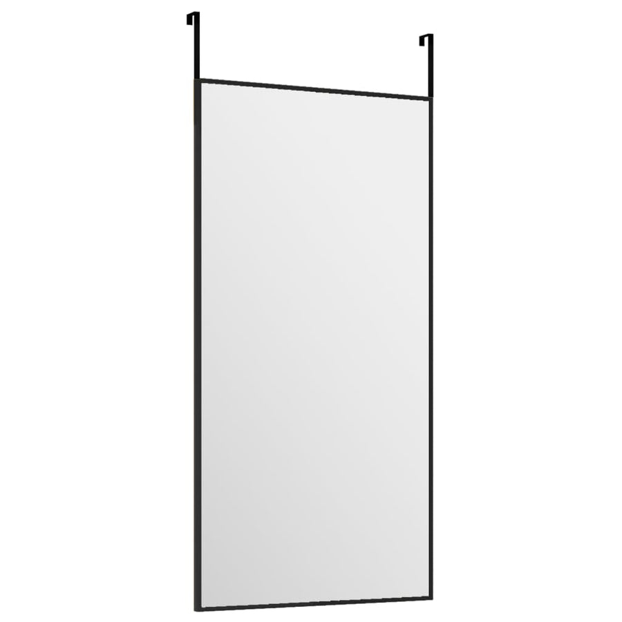 Deurspiegel 30x60 cm glas en aluminium zwart 30 x 60 cm Zwart