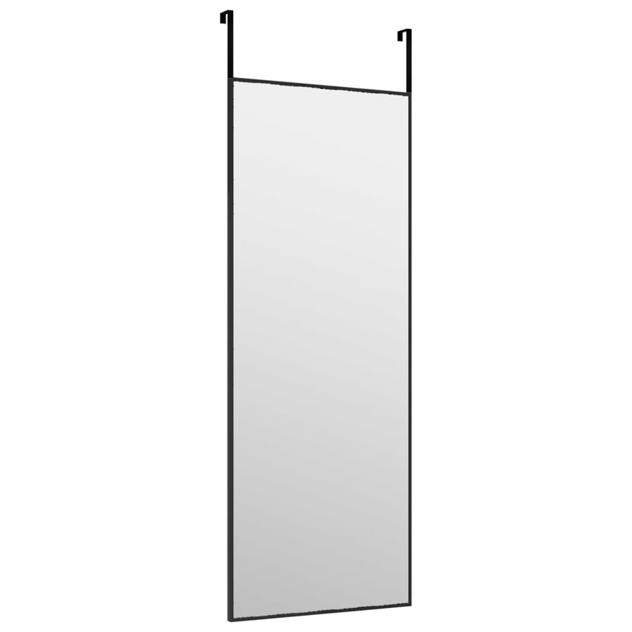Deurspiegel 30x80 cm glas en aluminium zwart 30 x 80 cm Zwart