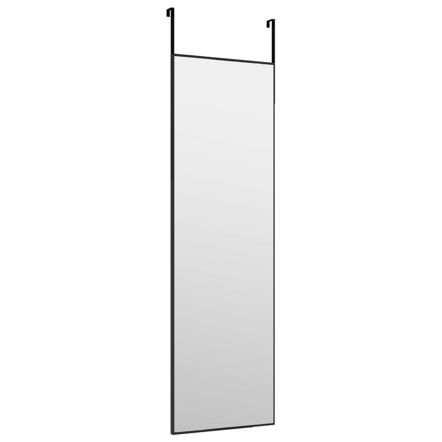 Deurspiegel 30x100 cm glas en aluminium zwart 30 x 100 cm Zwart