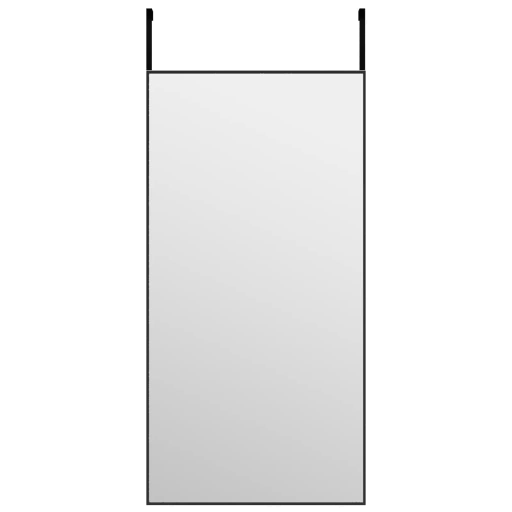 Deurspiegel 40x80 cm glas en aluminium zwart 40 x 80 cm Zwart