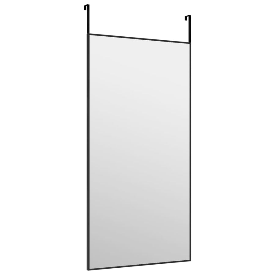 Deurspiegel 40x80 cm glas en aluminium zwart 40 x 80 cm Zwart