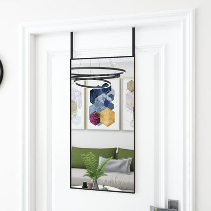 Deurspiegel 40x80 cm glas en aluminium zwart 40 x 80 cm Zwart