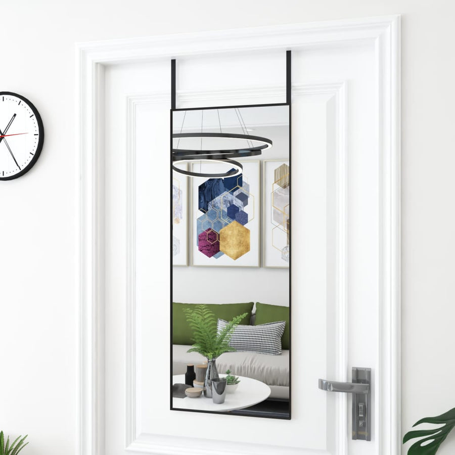 Deurspiegel 40x100 cm glas en aluminium zwart 40 x 100 cm Zwart