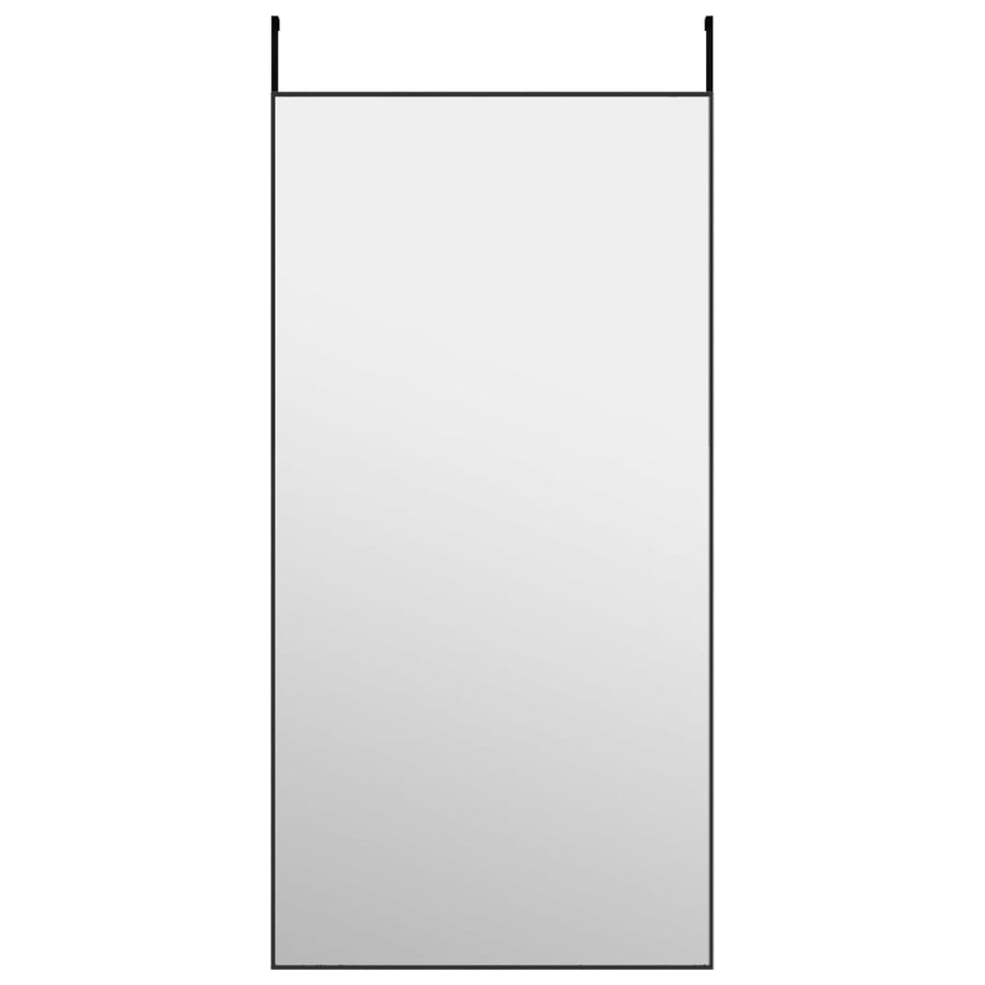 Deurspiegel 50x100 cm glas en aluminium zwart 50 x 100 cm Zwart