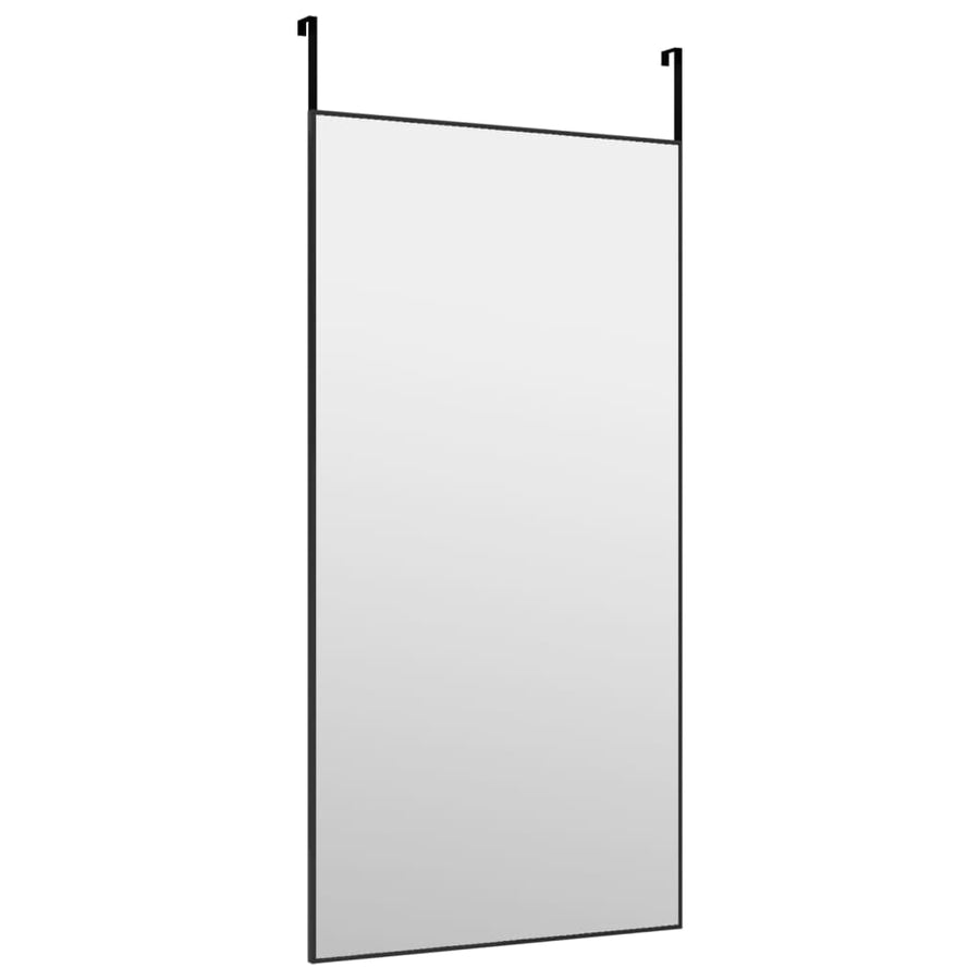 Deurspiegel 50x100 cm glas en aluminium zwart 50 x 100 cm Zwart