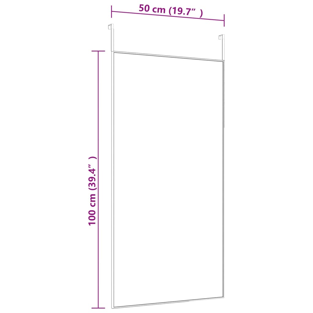 Deurspiegel 50x100 cm glas en aluminium zwart 50 x 100 cm Zwart