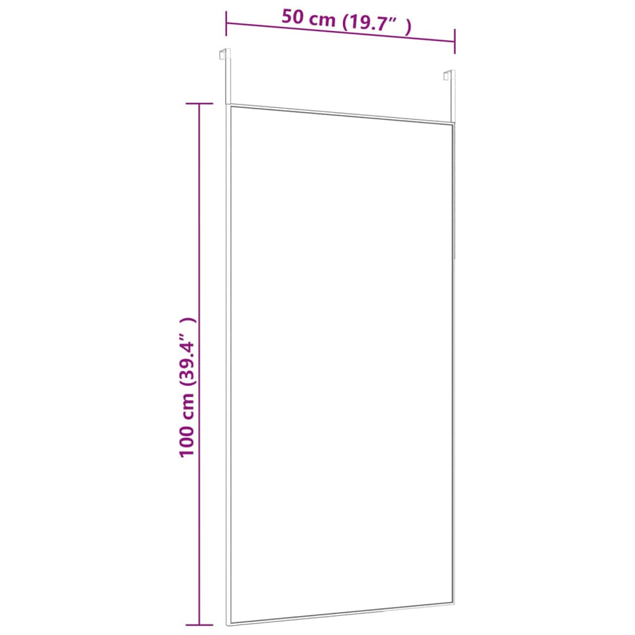 Deurspiegel 50x100 cm glas en aluminium zwart 50 x 100 cm Zwart