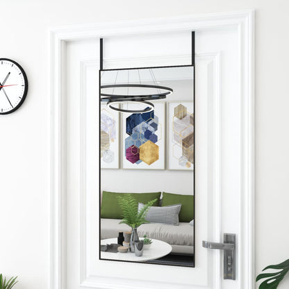 Deurspiegel 50x100 cm glas en aluminium zwart 50 x 100 cm Zwart