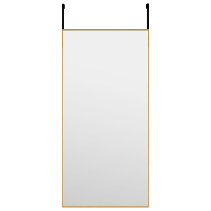 Deurspiegel 30x60 cm glas en aluminium goudkleurig