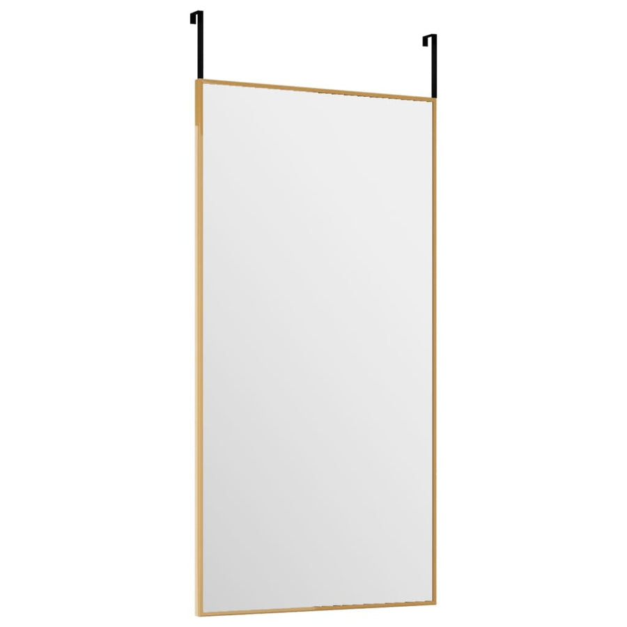 Deurspiegel 30x60 cm glas en aluminium goudkleurig