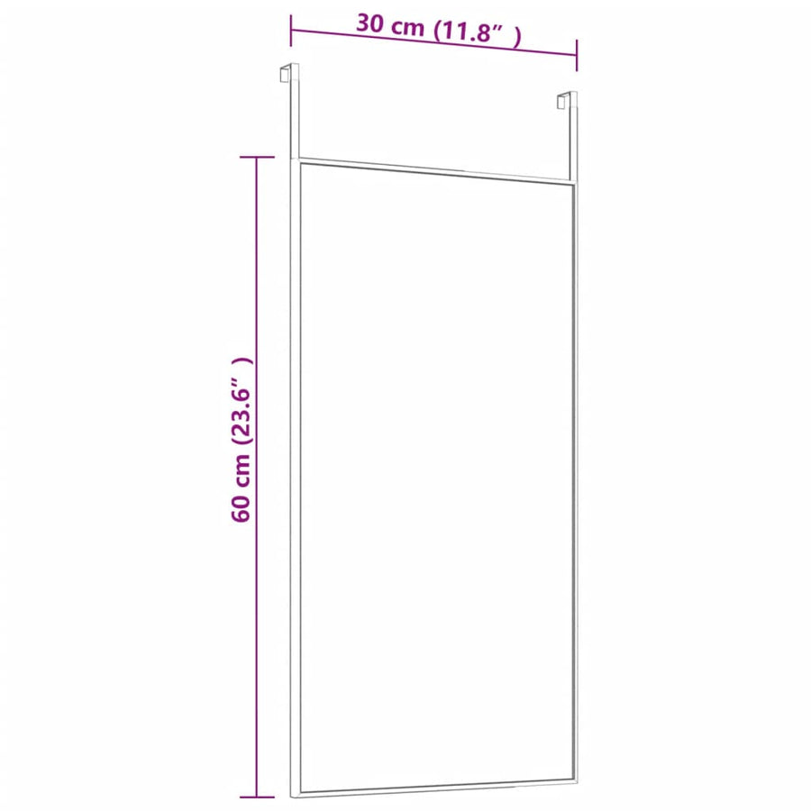 Deurspiegel 30x60 cm glas en aluminium goudkleurig