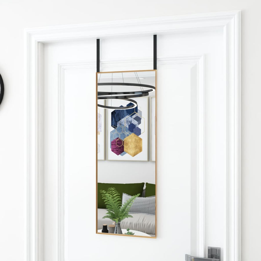 Deurspiegel 30x80 cm glas en aluminium goudkleurig 30 x 80 cm Goud