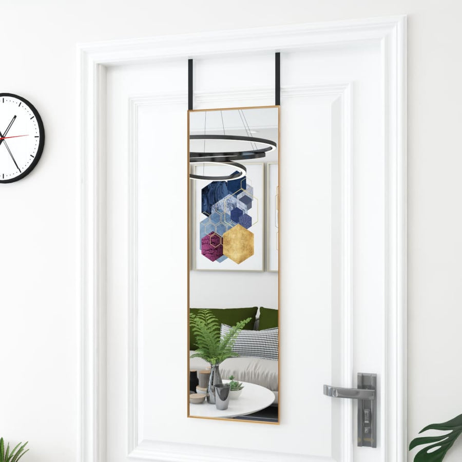 Deurspiegel 30x100 cm glas en aluminium goudkleurig 30 x 100 cm Goud