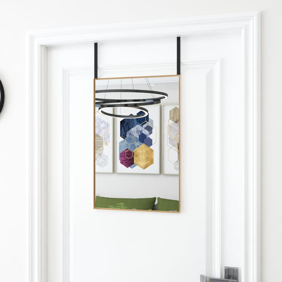 Deurspiegel 40x60 cm glas en aluminium goudkleurig 40 x 60 cm Goud