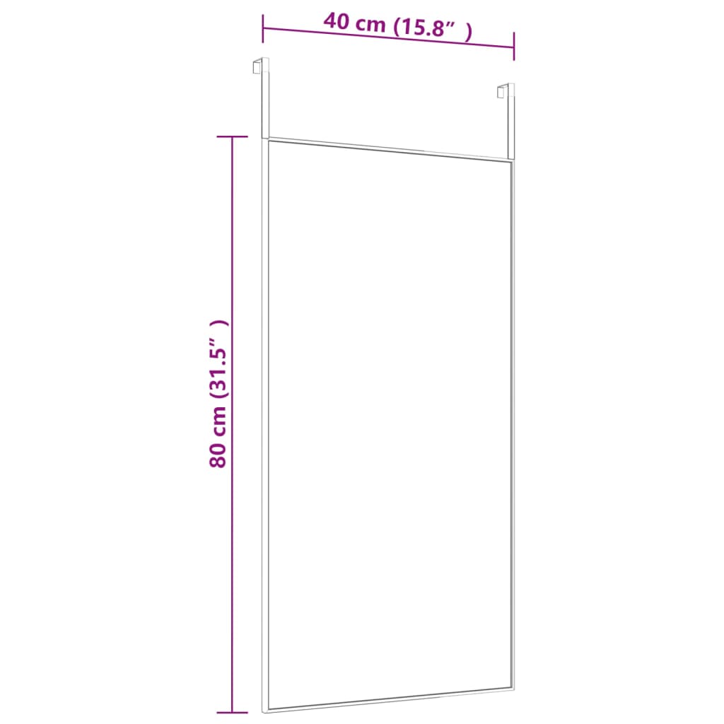 Deurspiegel 40x80 cm glas en aluminium goudkleurig 40 x 80 cm Goud