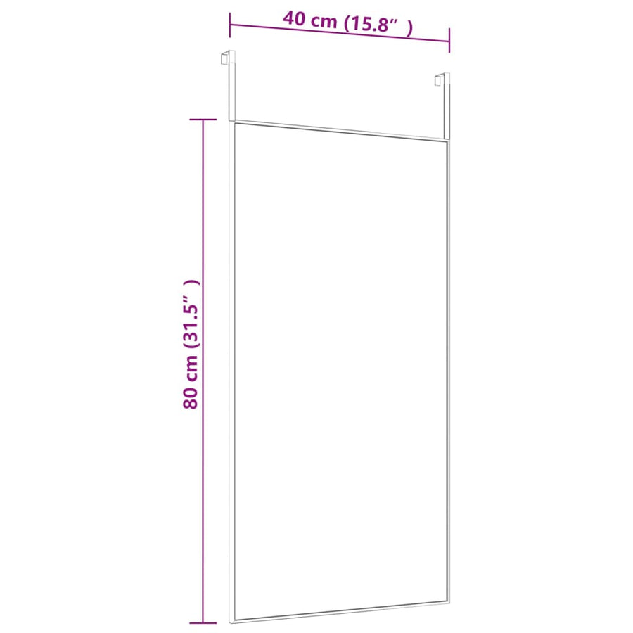 Deurspiegel 40x80 cm glas en aluminium goudkleurig 40 x 80 cm Goud