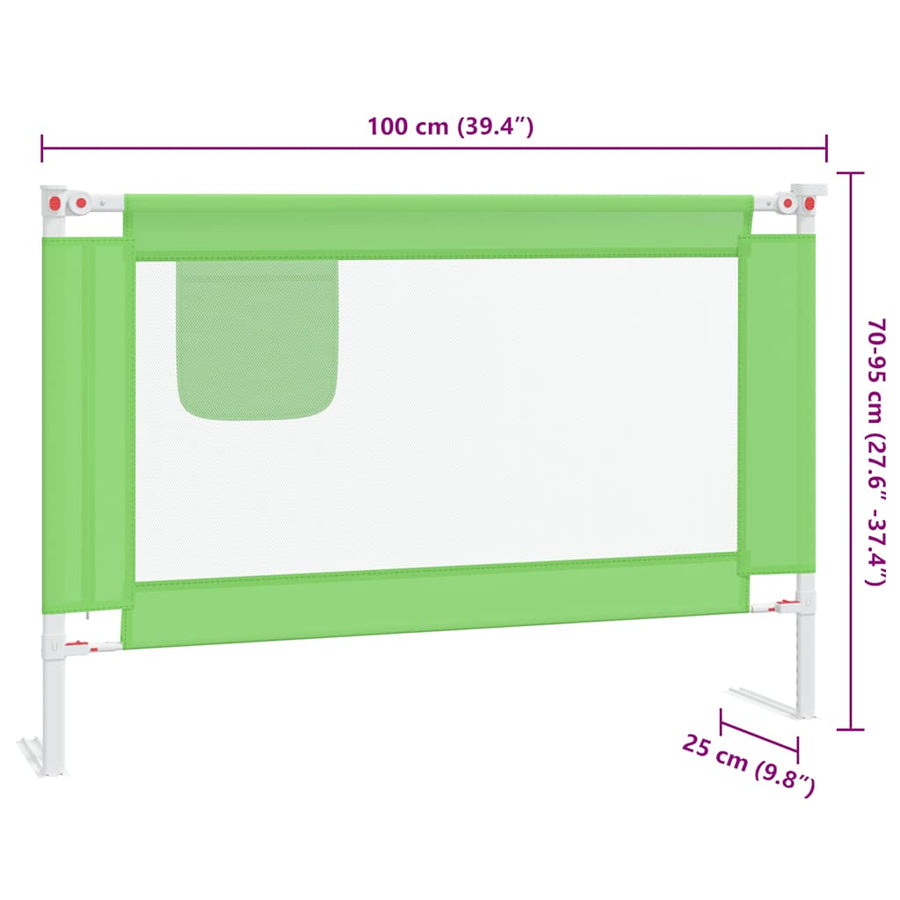 Bedhekje peuter 100x25 cm stof groen