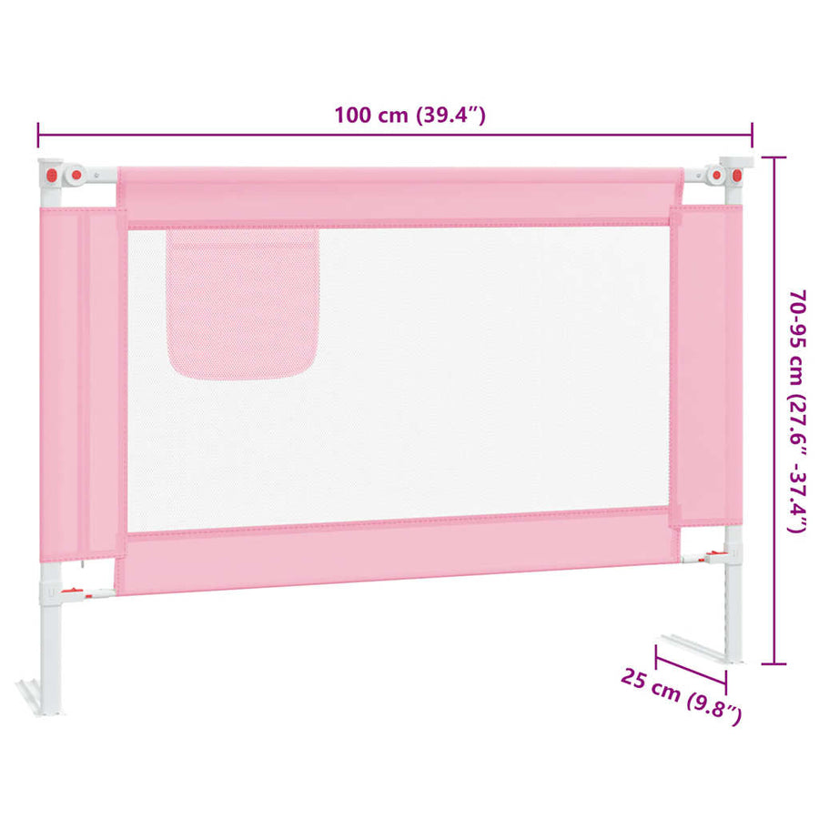 Bedhekje peuter 100x25 cm stof roze