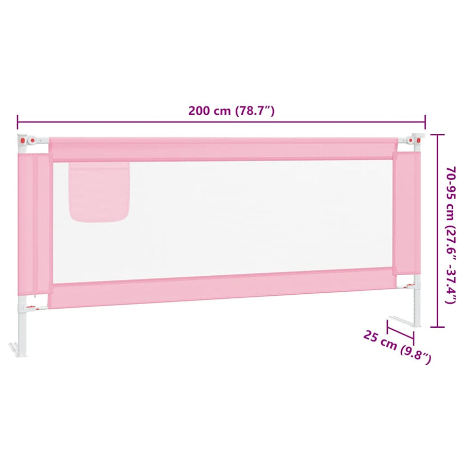 Bedhekje peuter 200x25 cm stof roze