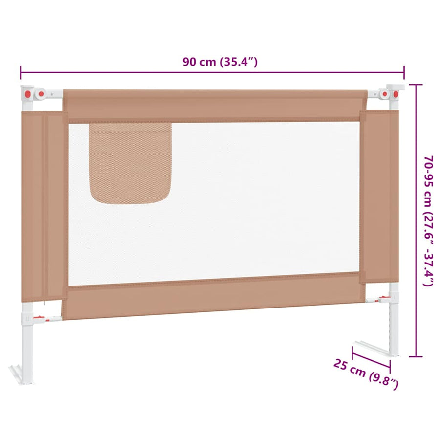 Bedhekje peuter 90x25 cm stof taupe