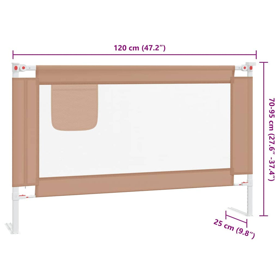 Bedhekje peuter 120x25 cm stof taupe