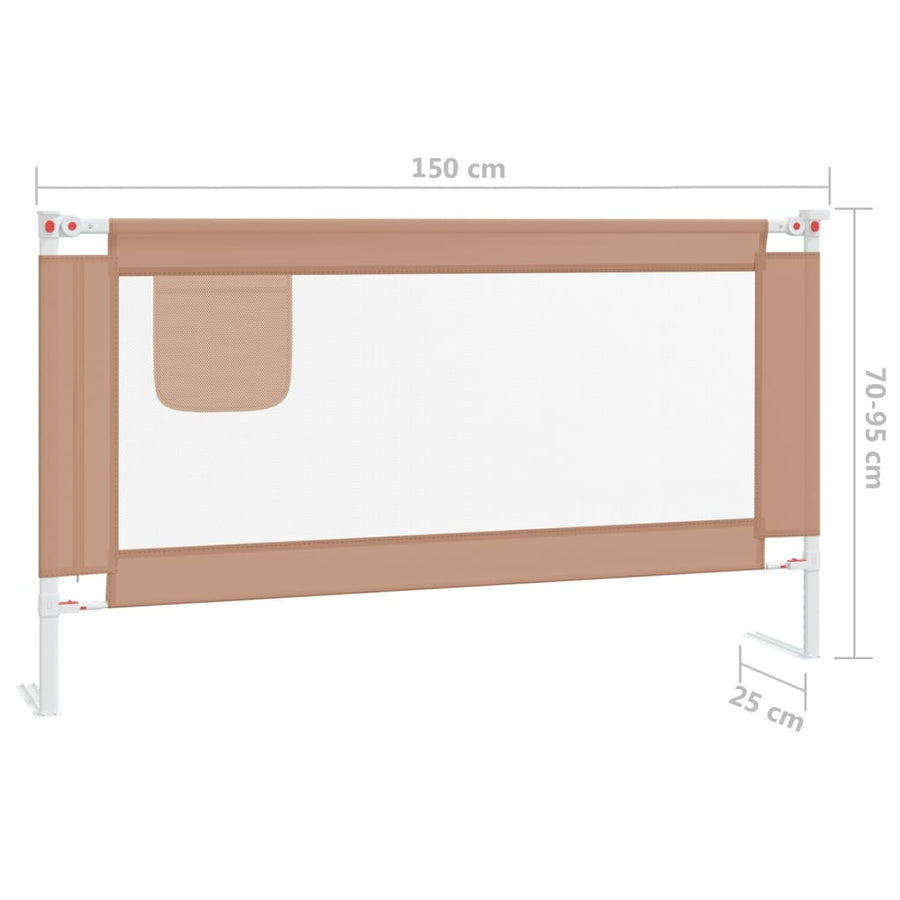 Bedhekje Peuter Stof 150 x 25 cm Taupe