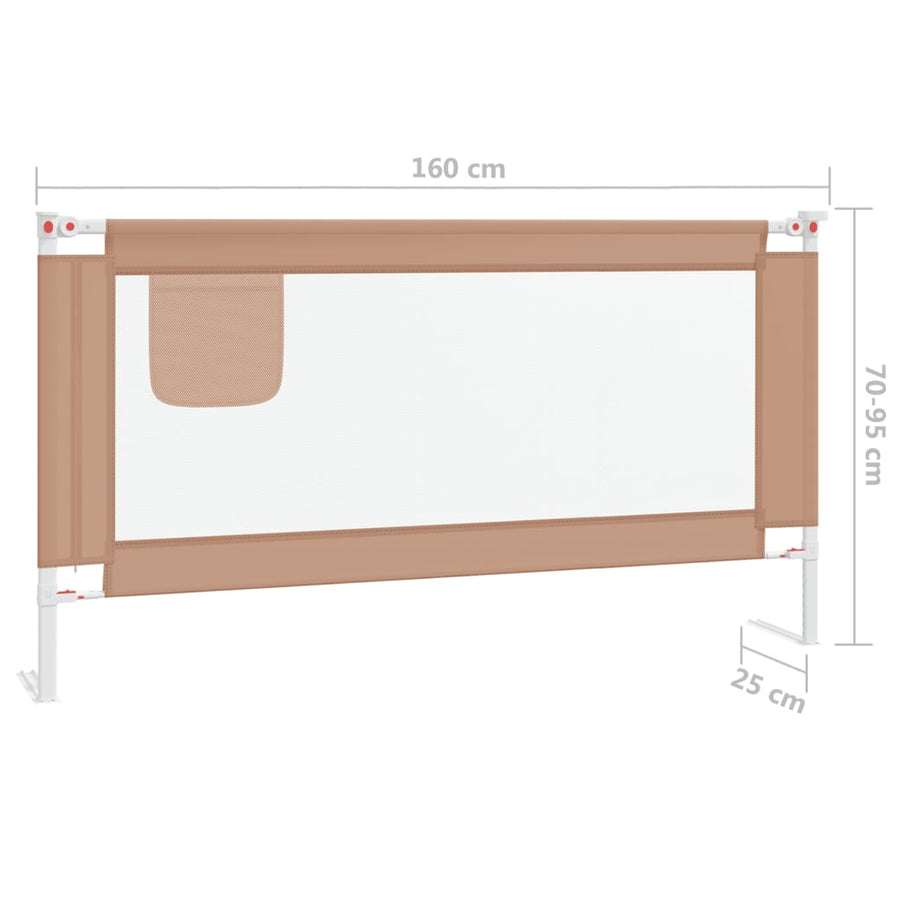 Bedhekje Peuter Stof 160 x 25 cm Taupe