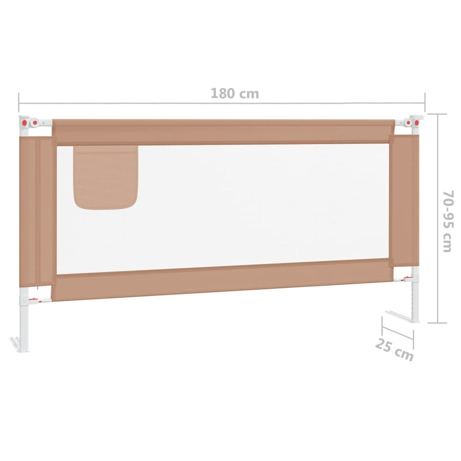 Bedhekje Peuter Stof 180 x 25 cm Taupe