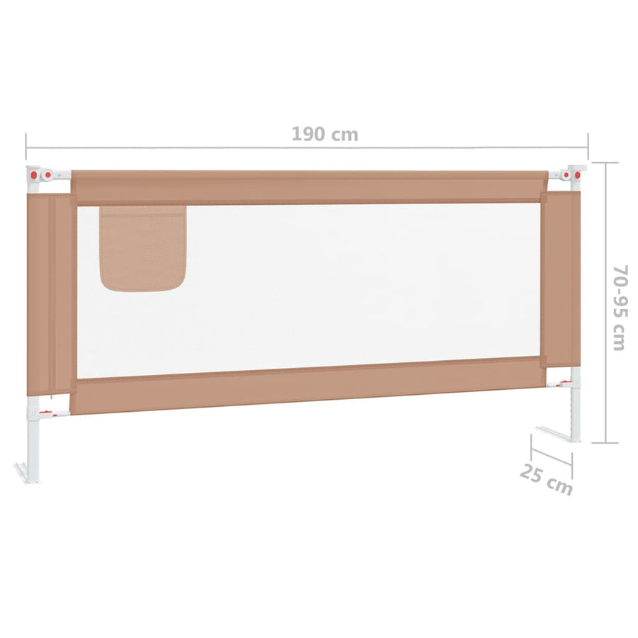 Bedhekje Peuter Stof 190 x 25 cm Taupe