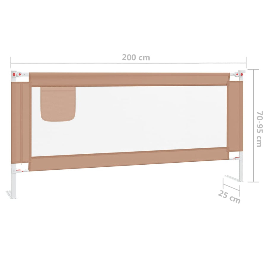 Bedhekje Peuter Stof 200 x 25 cm Taupe