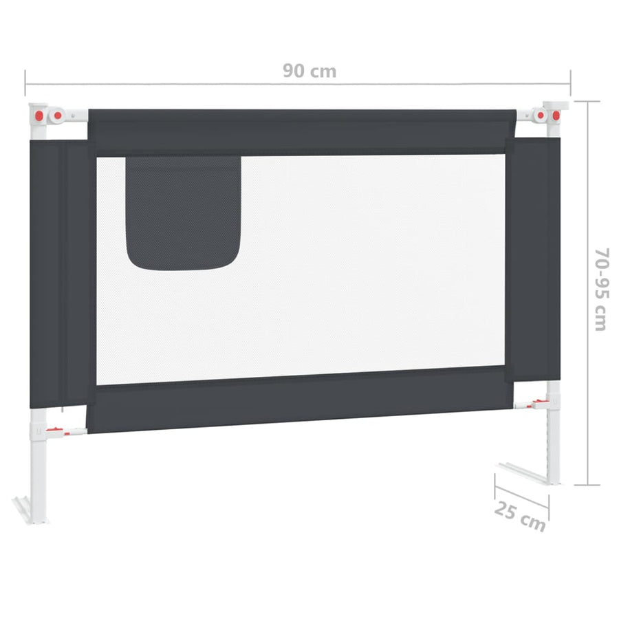 Bedhekje Peuter Stof 90 x 25 cm Donkergrijs