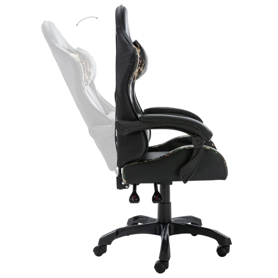 Racestoel Kunstleer Zwart En Camouflage