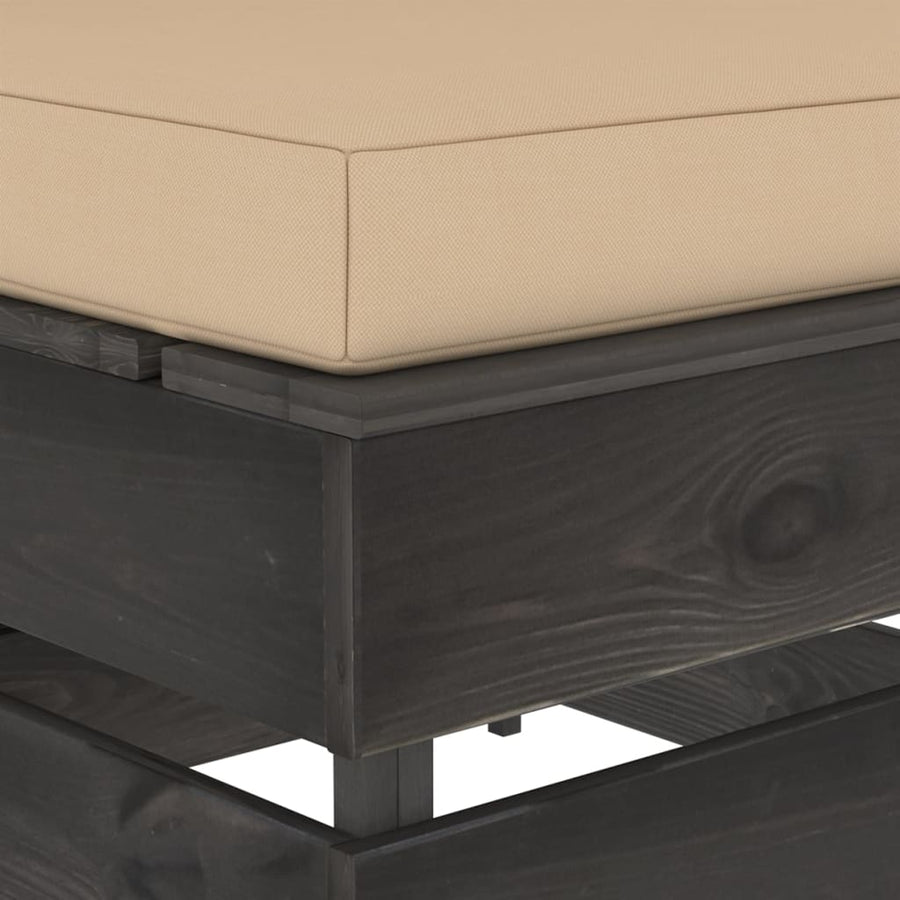 Sectioneel Met Kussens Geïmpregneerd Hout Beige en grijs Middenbank