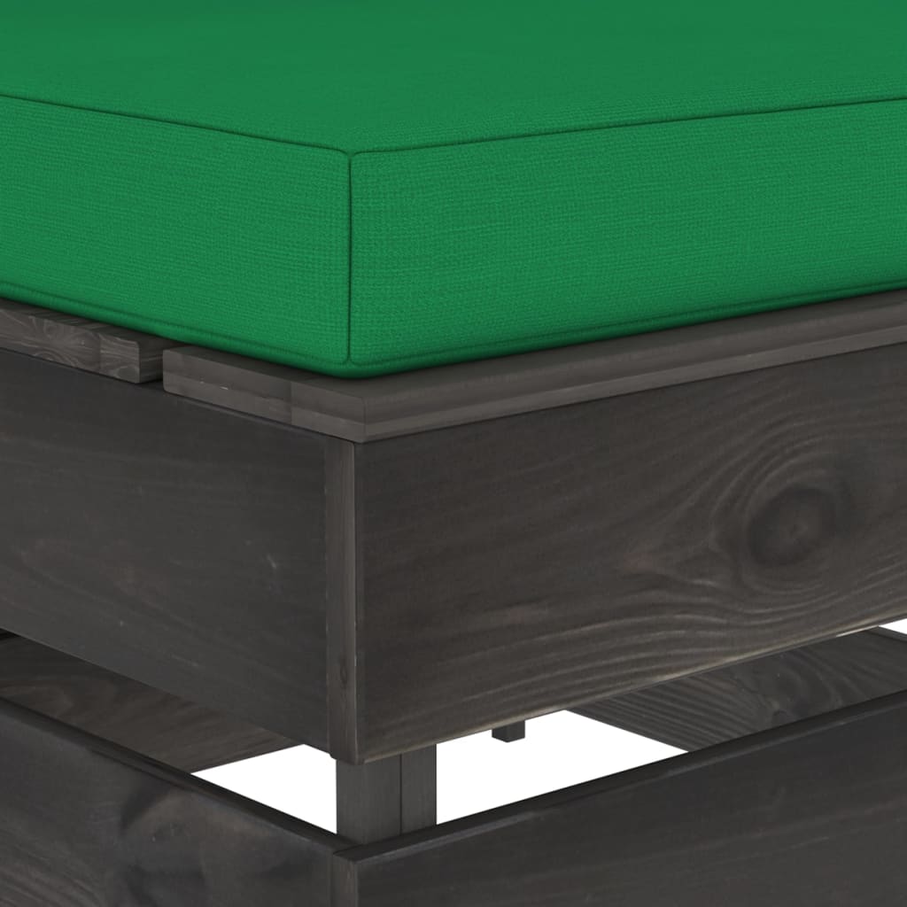 Sectioneel Met Kussens Grijs Geïmpregneerd Hout Groen en rood Middenbank
