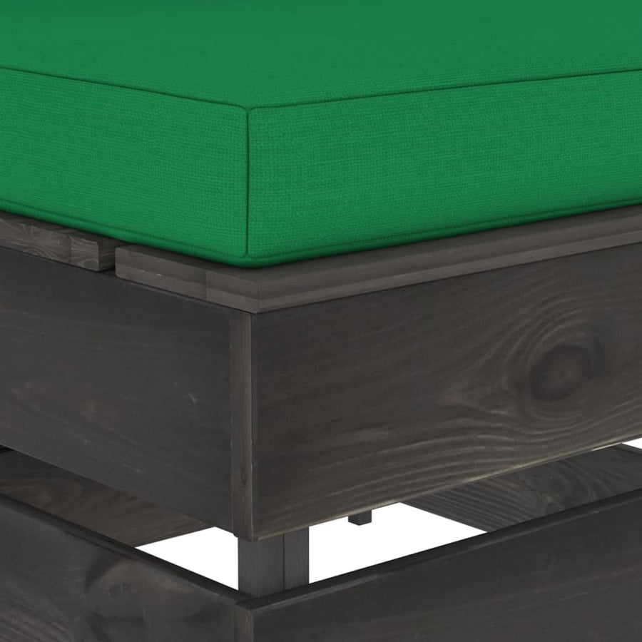 Sectioneel Met Kussens Grijs Geïmpregneerd Hout Groen en rood Middenbank