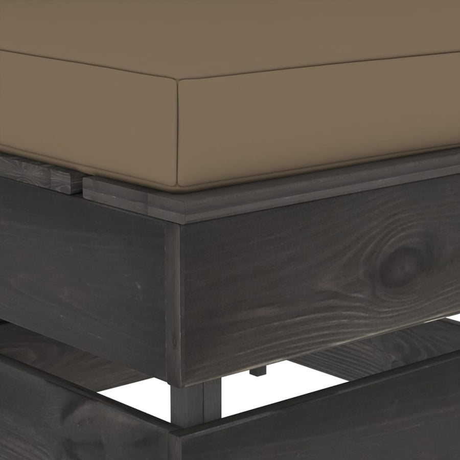 Sectioneel Met Kussens Geïmpregneerd Hout Taupe en grijs Middenbank