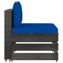 Sectioneel Met Kussens Geïmpregneerd Hout Blauw en grijs Middenbank