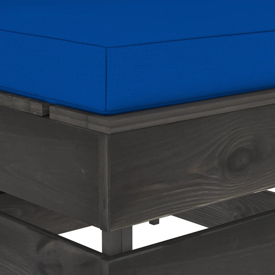 Sectioneel Met Kussens Geïmpregneerd Hout Blauw en grijs Middenbank