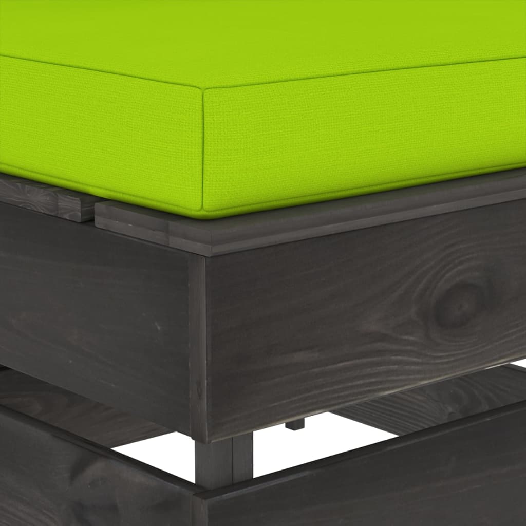Sectioneel Met Kussens Geïmpregneerd Hout Felgroen en grijs