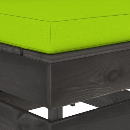 Sectioneel Met Kussens Geïmpregneerd Hout Felgroen en grijs
