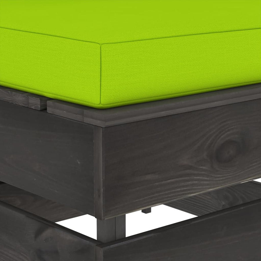 Sectioneel Met Kussens Geïmpregneerd Hout Felgroen en grijs