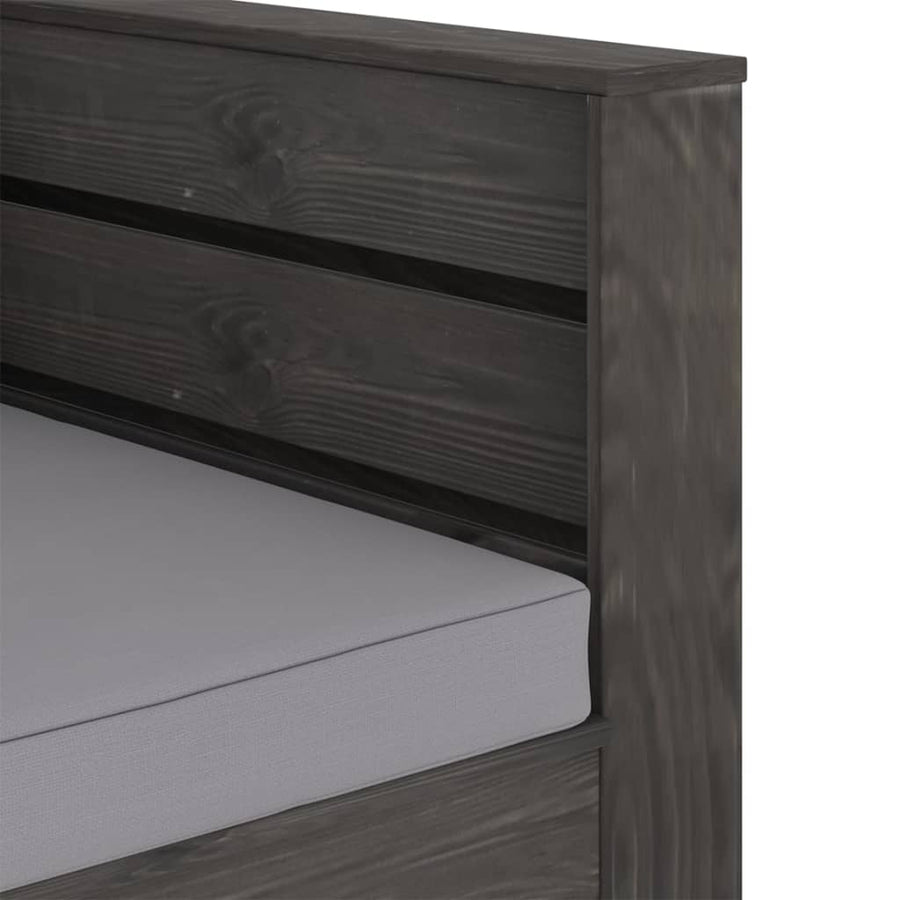 -Delige Loungeset Met Kussens Geïmpregneerd Hout Grijs