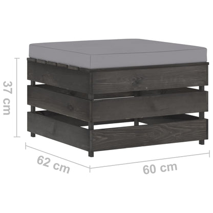 -Delige Loungeset Met Kussens Geïmpregneerd Hout Grijs