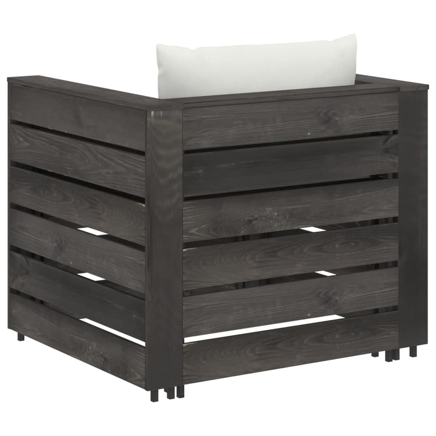 -Delige Loungeset Met Kussens Geïmpregneerd Hout Crèmekleurig en grijs