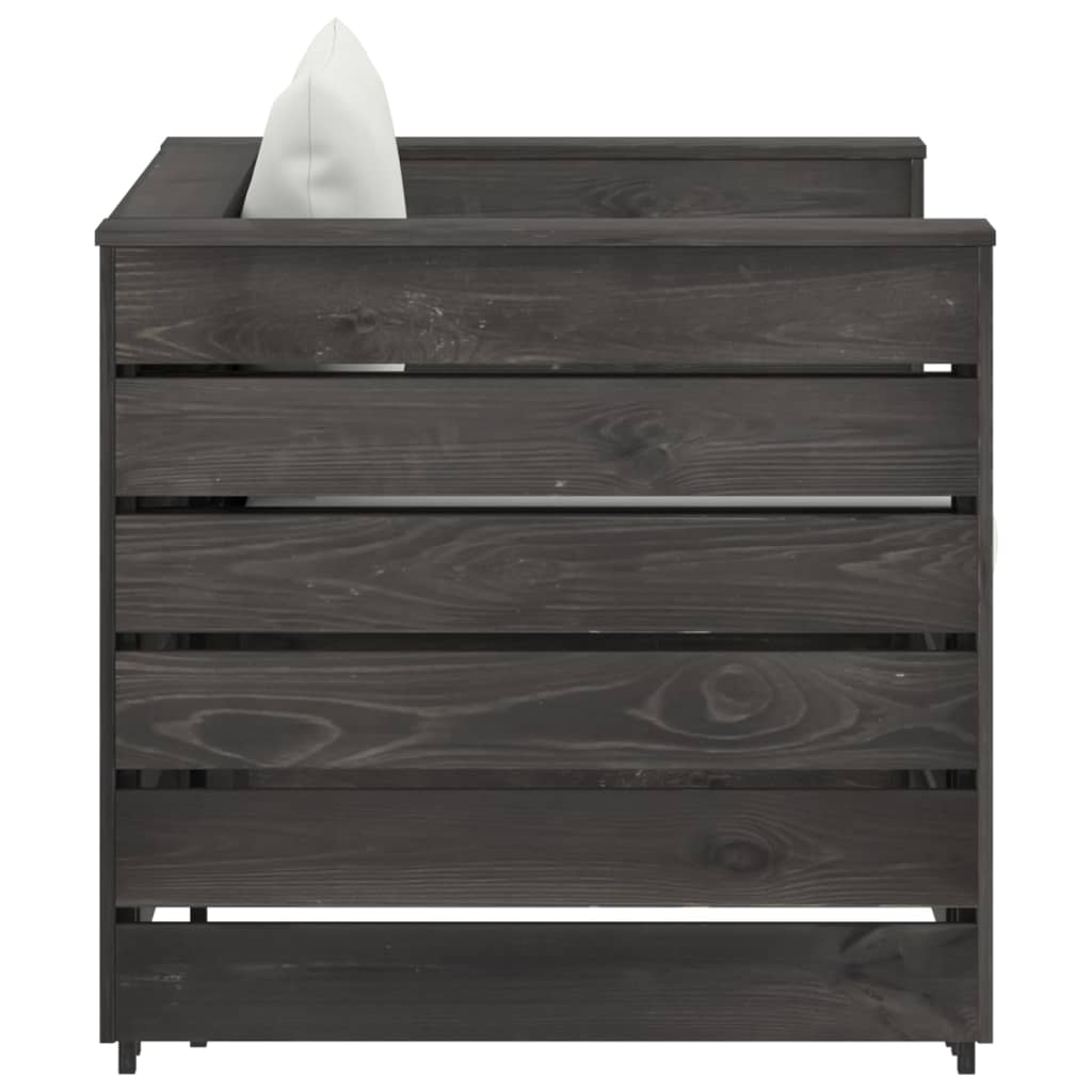 -Delige Loungeset Met Kussens Geïmpregneerd Hout Crèmekleurig en grijs