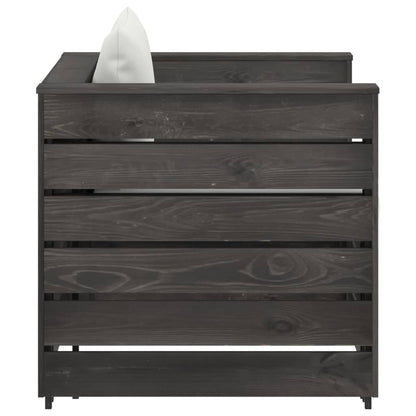 -Delige Loungeset Met Kussens Geïmpregneerd Hout Crèmekleurig en grijs