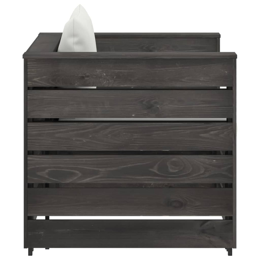 -Delige Loungeset Met Kussens Geïmpregneerd Hout Crèmekleurig en grijs