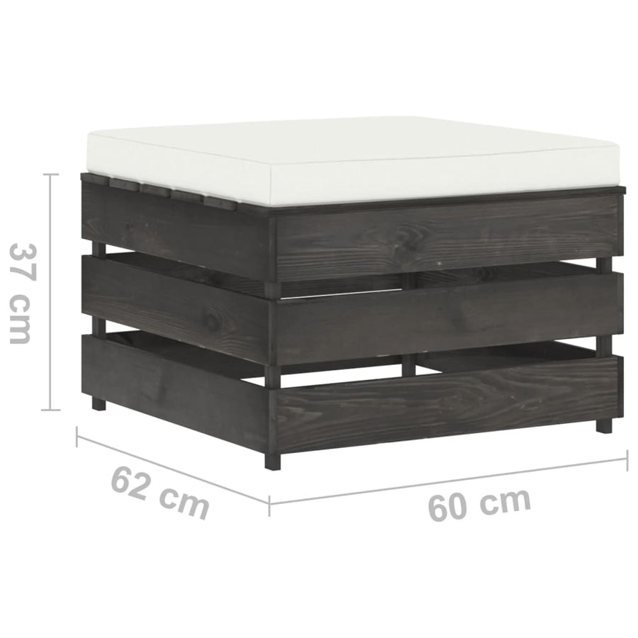 -Delige Loungeset Met Kussens Geïmpregneerd Hout Crèmekleurig en grijs